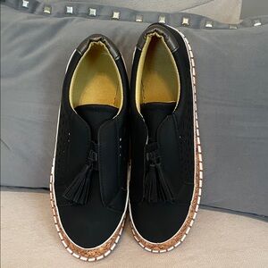 Alexander Hamilton Black Slip-Ons with Tassels Size 8